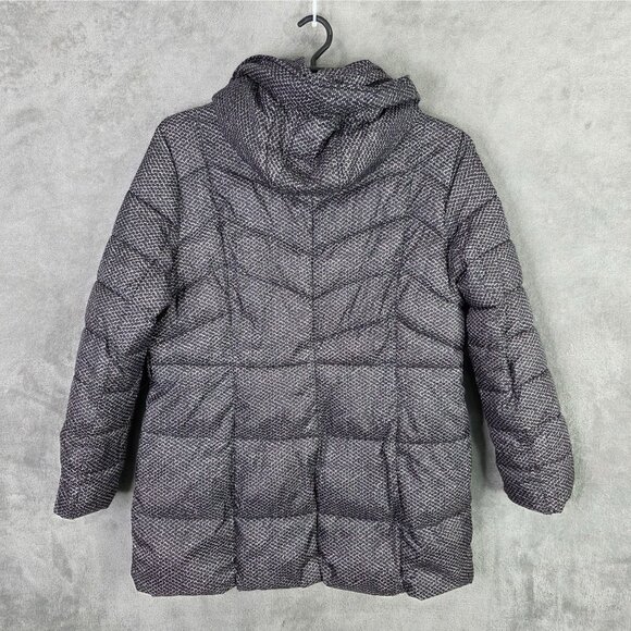 Womens Guess Hooded Black & White Puffer Coat Zip Pockets Polyester Size XXL - Picture 4 of 8